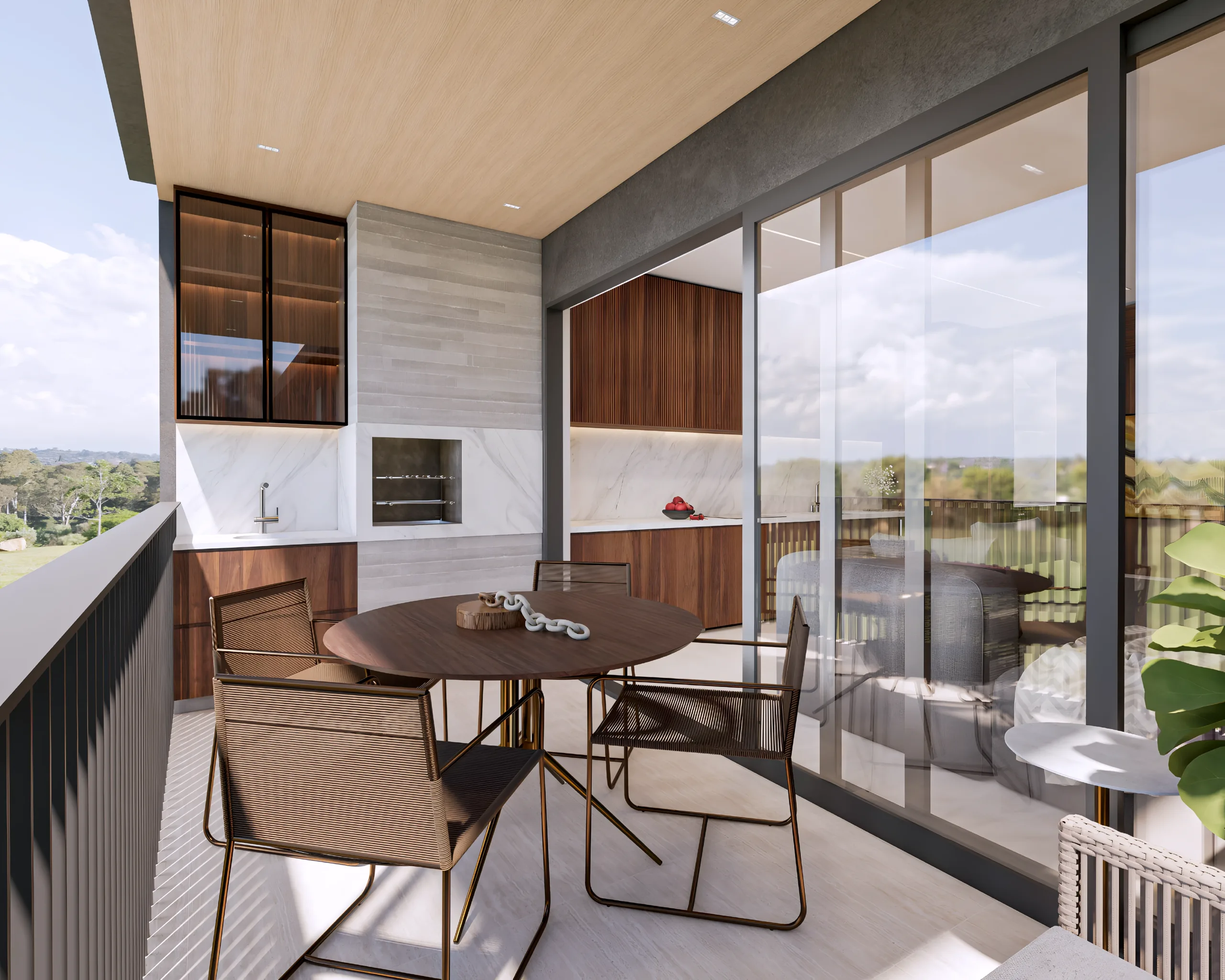 Terraço de um apartamento de 3 quartos do Vista São Lourenço