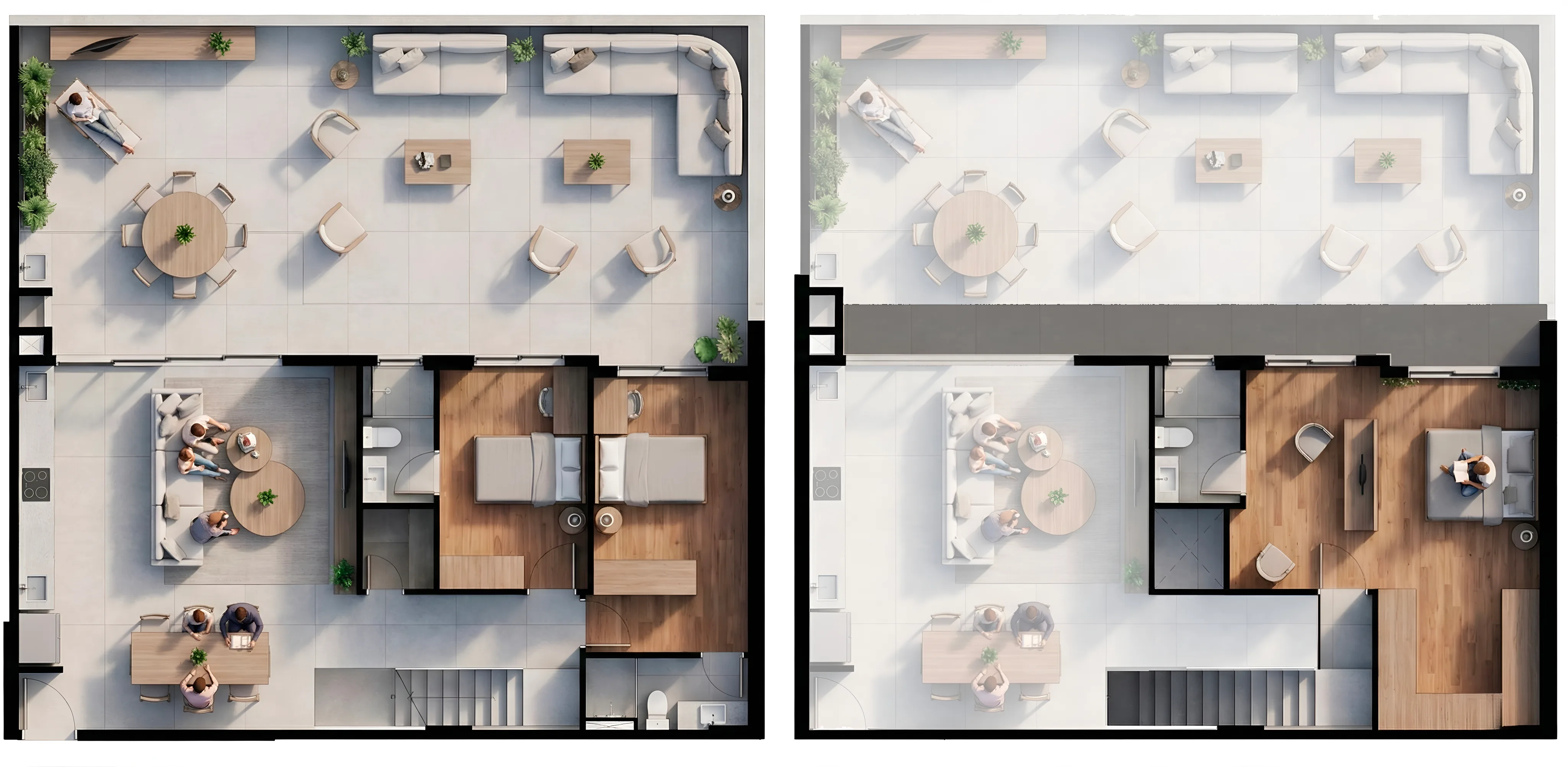 Planta humanizada do Garden 104 do Vista São Lourenço, 144,47 m² privativos, 3 suítes, duplex